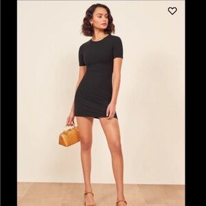 Reformation Kendy Black Mini Dress